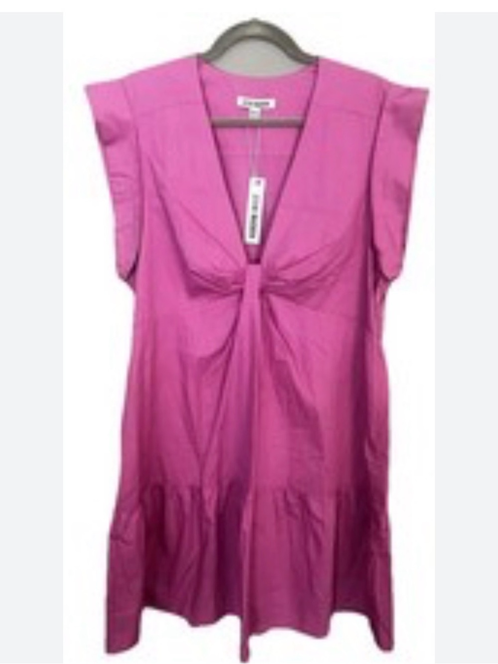 Steve Madden Fuchsia V-Neck Knot-Front Tunic